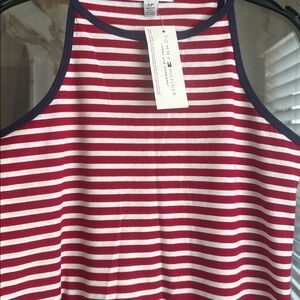 Tommy Hilfiger❤️ Red and White Striped Midi Dress